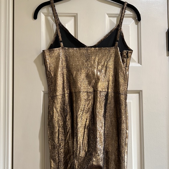 SPRWMN Lamb Leather Bronze Metallic Jumpsuit - Picture 8 of 12